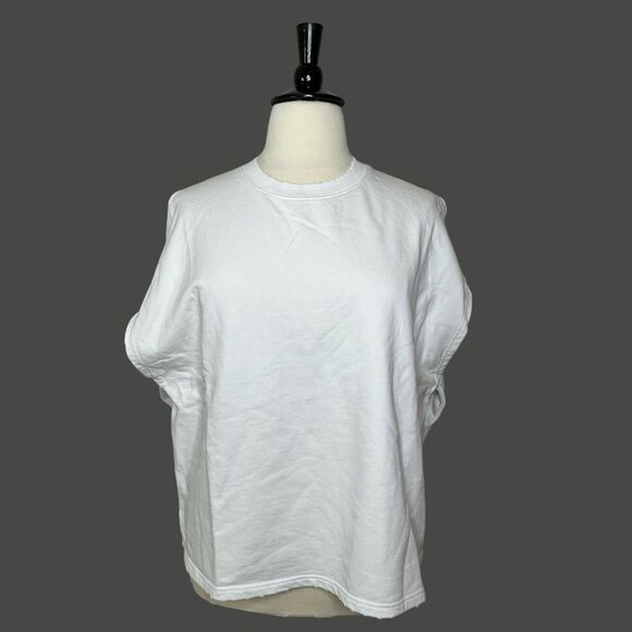 Sandrine Rose Convertible L/S S/S Distressed Sweatshirt White Women Medium NWT - Picture 8 of 14